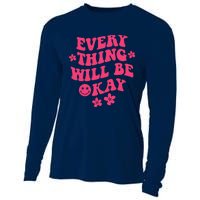 Everything Will Be Okay Positive Quote With Words On Back Cooling Performance Long Sleeve Crew