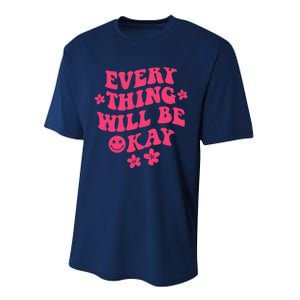 Everything Will Be Okay Positive Quote With Words On Back Performance Sprint T-Shirt