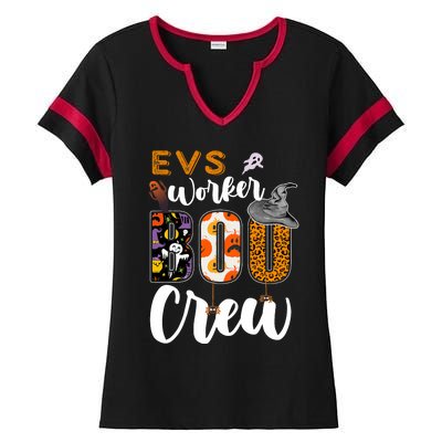 Evs Worker Boo Crew Halloween Environmental Services Match Ladies Halftime Notch Neck Tee