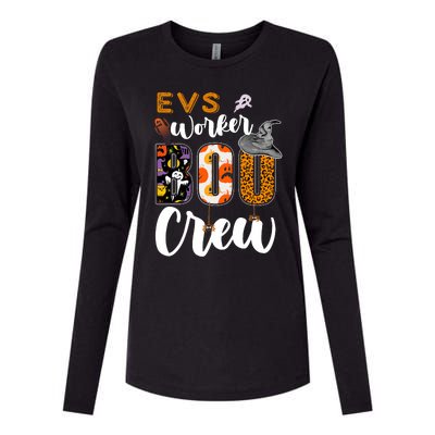 Evs Worker Boo Crew Halloween Environmental Services Match Womens Cotton Relaxed Long Sleeve T-Shirt