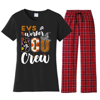 Evs Worker Boo Crew Halloween Environmental Services Match Women's Flannel Pajama Set