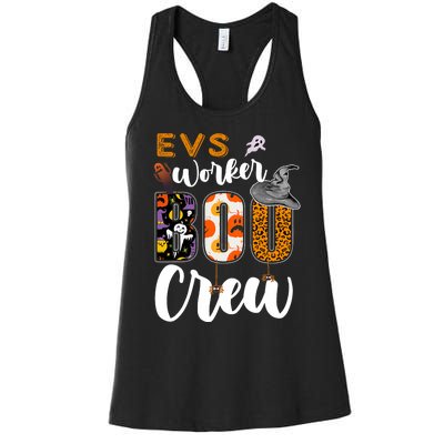 Evs Worker Boo Crew Halloween Environmental Services Match Women's Racerback Tank