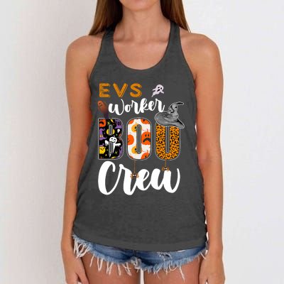 Evs Worker Boo Crew Halloween Environmental Services Match Women's Knotted Racerback Tank