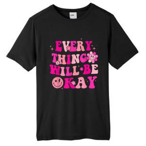 Everything Will Be Okay Breast Cancer Awareness  Pink Retro Tall Fusion ChromaSoft Performance T-Shirt