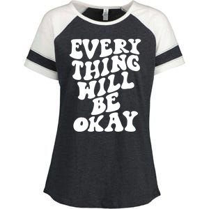 Everything Will Be Okay Enza Ladies Jersey Colorblock Tee