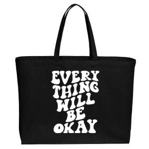 Everything Will Be Okay Cotton Canvas Jumbo Tote