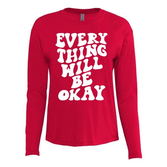 Everything Will Be Okay Womens Cotton Relaxed Long Sleeve T-Shirt