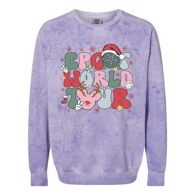 Epcot World Christmas Xmas Holiday Colorblast Crewneck Sweatshirt