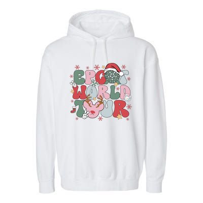 Epcot World Christmas Xmas Holiday Garment-Dyed Fleece Hoodie