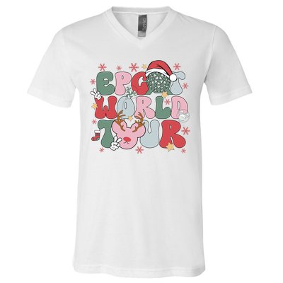 Epcot World Christmas Xmas Holiday V-Neck T-Shirt