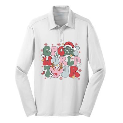 Epcot World Christmas Xmas Holiday Silk Touch Performance Long Sleeve Polo