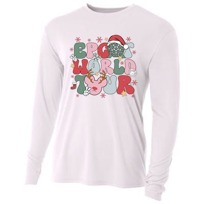 Epcot World Christmas Xmas Holiday Cooling Performance Long Sleeve Crew