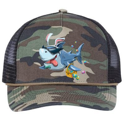 Easter With Cool Shark And Egg Basket Retro Rope Trucker Hat Cap