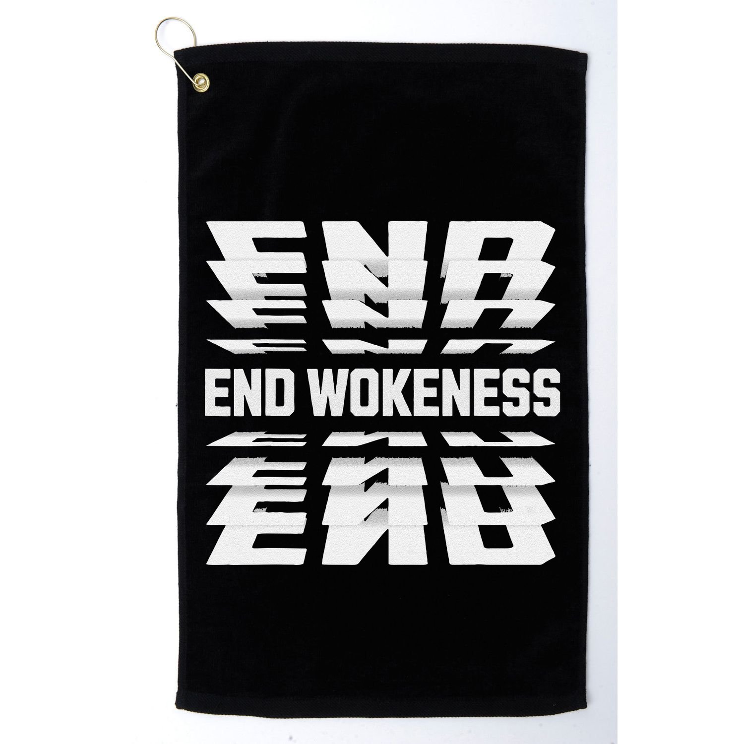End Wokeness Conservative Political Humor Trump 2024 Funny Golf Towel