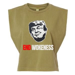 End Wokeness Conservative Political Humor Trump 2024 Funny Garment-Dyed Women's Muscle Tee