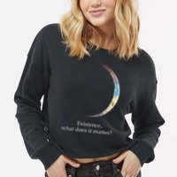 Existence What Does It Matter Astronomy Physics Cropped Pullover Crew