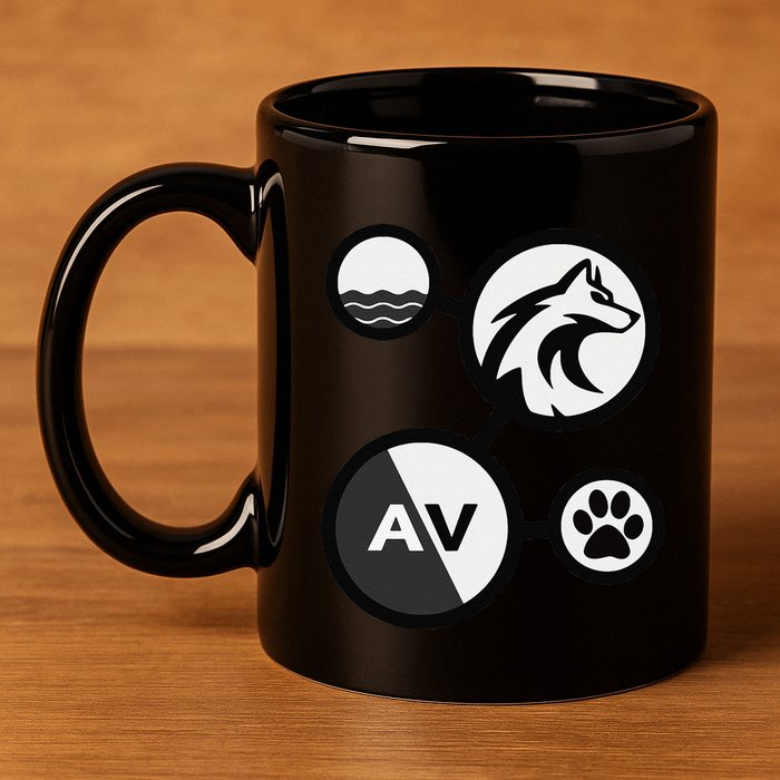 Elemental Waterwolf 11oz C Handle Ceramic Mug