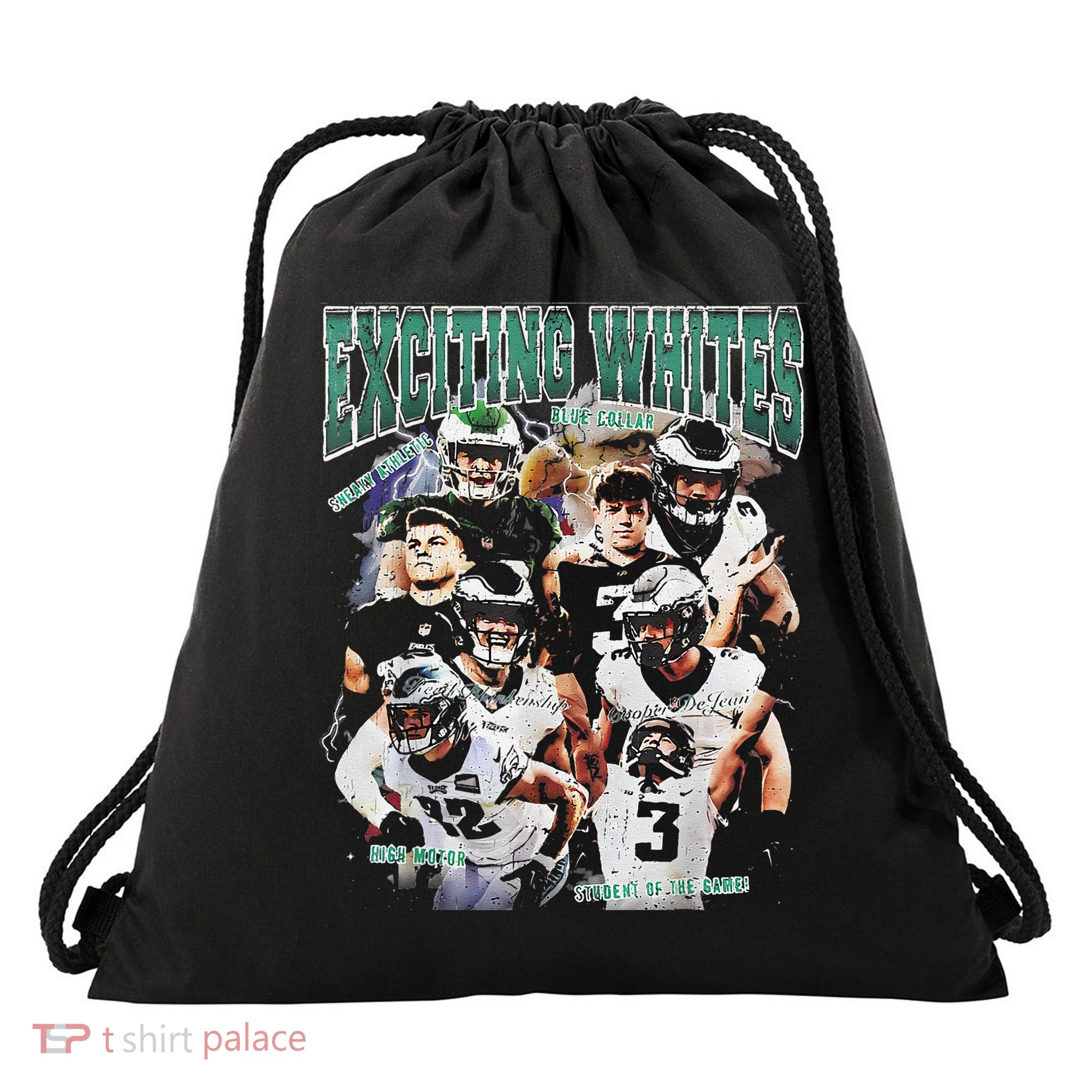Exciting Whites Drawstring Bag