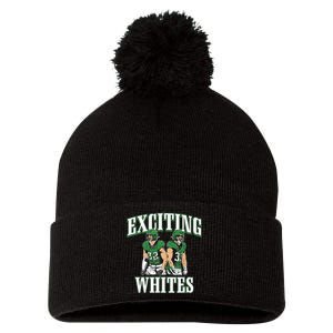 Exciting Whites Pom Pom 12in Knit Beanie