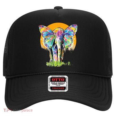 Elephant Women Elephant Lover Elephant High Crown Mesh Back Trucker Hat
