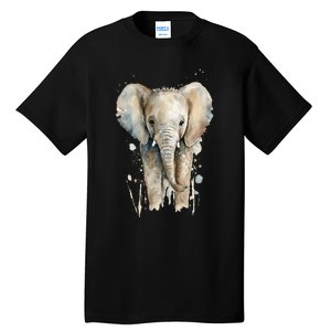 Elephant Watercolor Tall T-Shirt