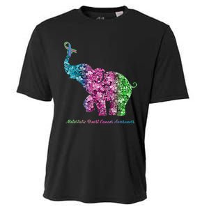 Elephant With Flower Metastatic Breast Cancer Awareness Cooling Performance Crew T-Shirt