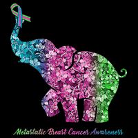 Elephant With Flower Metastatic Breast Cancer Awareness Button
