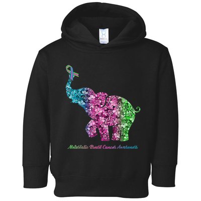 Elephant With Flower Metastatic Breast Cancer Awareness Toddler Hoodie