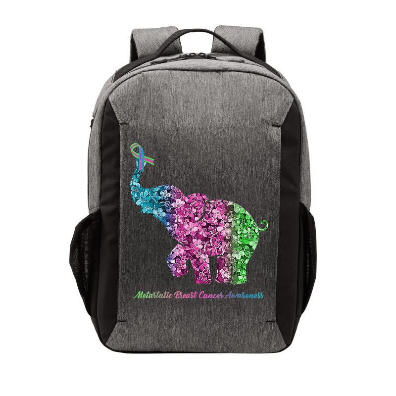 Elephant With Flower Metastatic Breast Cancer Awareness Vector Backpack