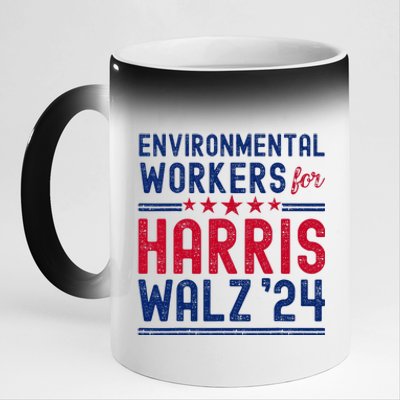 Environmentalists Workers For Harris Walz 2024 11oz Black Color Changing Mug