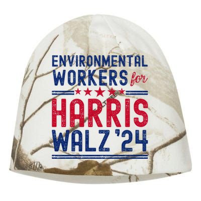 Environmentalists Workers For Harris Walz 2024 Kati - Camo Knit Beanie