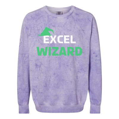 Excel Wizard Funny Spreadsheet Excel Humor Colorblast Crewneck Sweatshirt