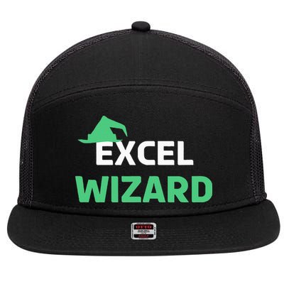 Excel Wizard Funny Spreadsheet Excel Humor 7 Panel Mesh Trucker Snapback Hat