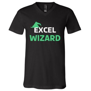 Excel Wizard Funny Spreadsheet Excel Humor V-Neck T-Shirt