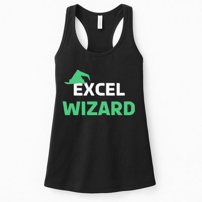 Excel Wizard Funny Spreadsheet Excel Humor Women's Racerback Tank
