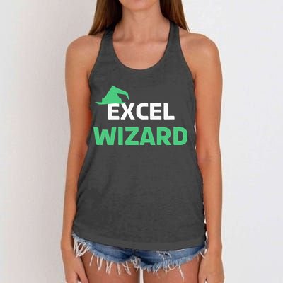 Excel Wizard Funny Spreadsheet Excel Humor Women's Knotted Racerback Tank