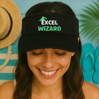 Excel Wizard Funny Spreadsheet Excel Humor Valucap Bio-Washed Visor