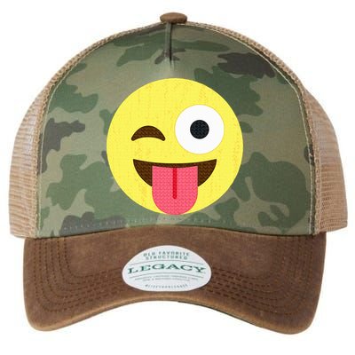 Emoticon Winking Face With Tongue Legacy Tie Dye Trucker Hat