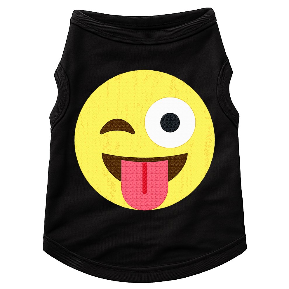 Emoticon Winking Face With Tongue Doggie Tank