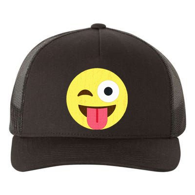 Emoticon Winking Face With Tongue Yupoong Adult 5-Panel Trucker Hat