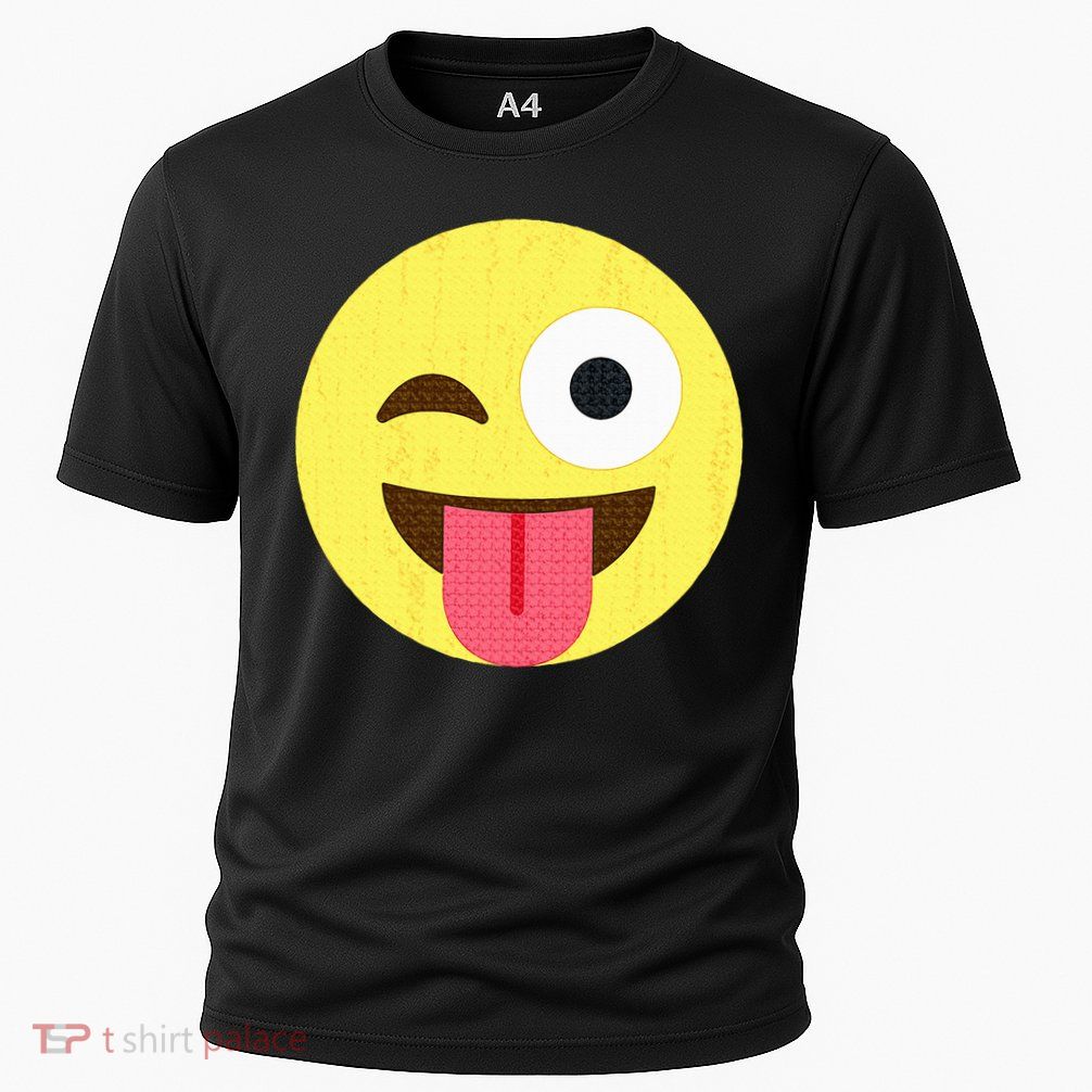 Emoticon Winking Face With Tongue Performance Shirt