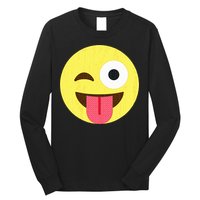 Emoticon Winking Face With Tongue Long Sleeve Shirt
