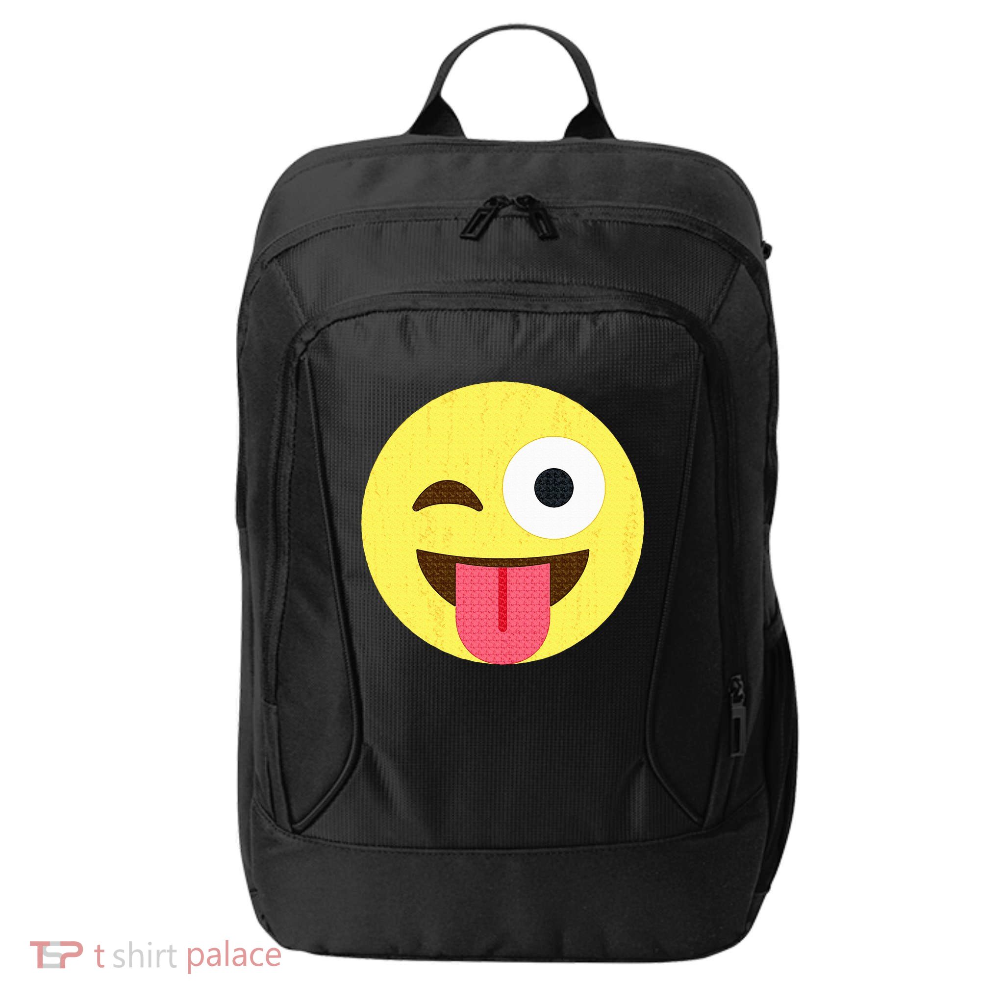Emoticon Winking Face With Tongue City Backpack