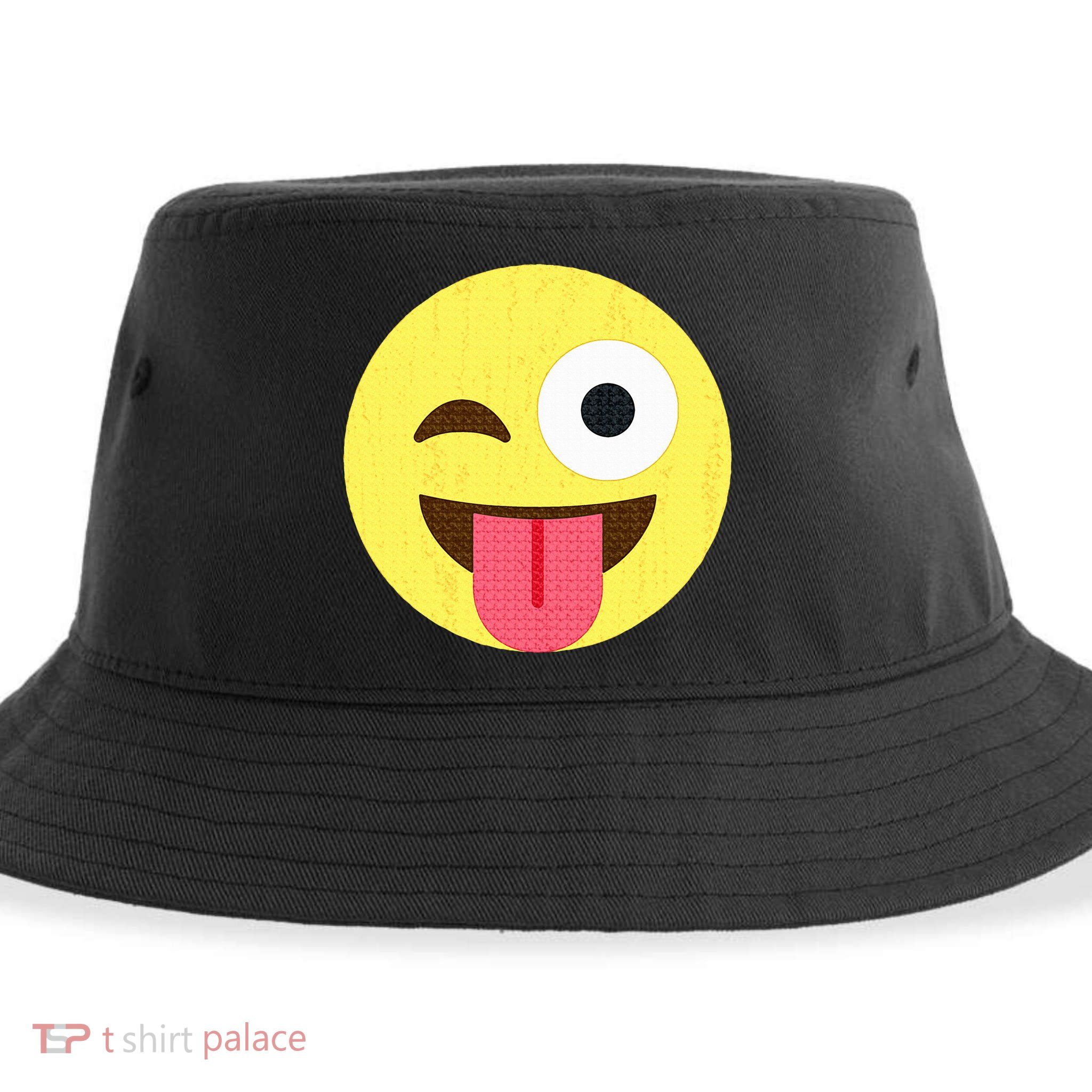 Emoticon Winking Face With Tongue Sustainable Bucket Hat