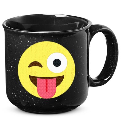 Emoticon Winking Face With Tongue 15oz Campfire Ceramic Mug