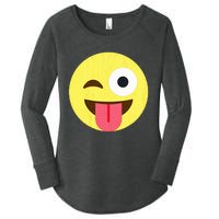 Emoticon Winking Face With Tongue Women's Perfect Tri Tunic Long Sleeve Shirt