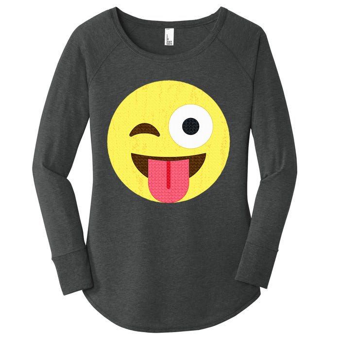 Emoticon Winking Face With Tongue Women's Perfect Tri Tunic Long Sleeve Shirt