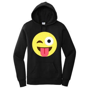 Emoticon Winking Face With Tongue Women's Pullover Hoodie