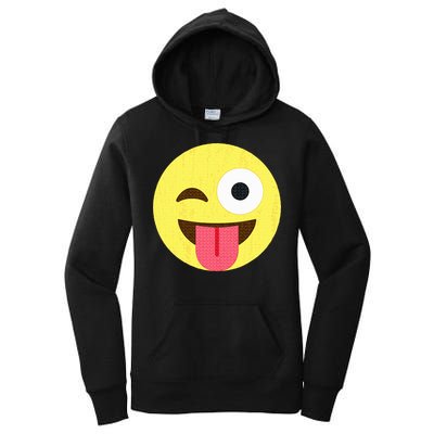 Emoticon Winking Face With Tongue Women's Pullover Hoodie