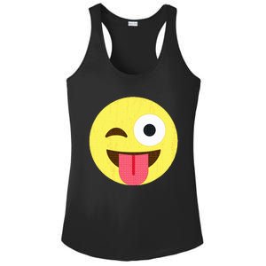 Emoticon Winking Face With Tongue Ladies PosiCharge Competitor Racerback Tank